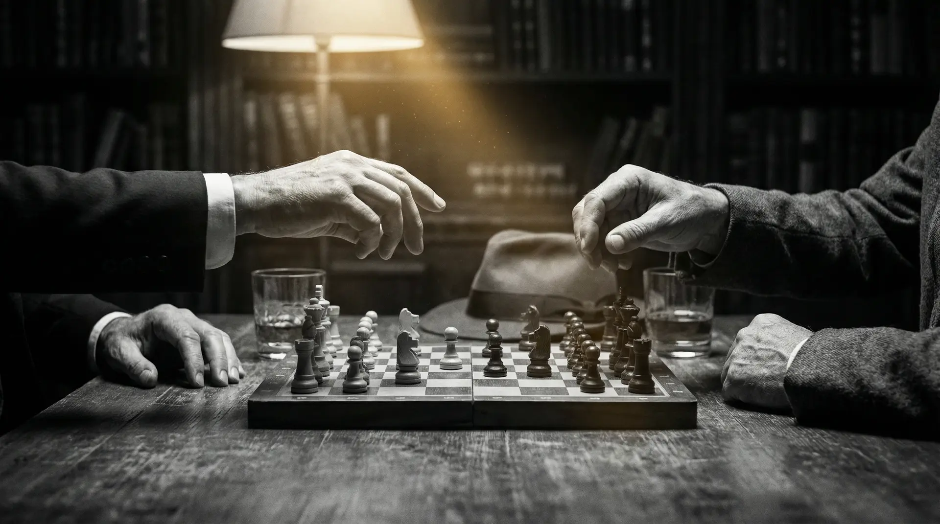 朋友之间换着玩 艺术探索系列 - 非线性叙事，棋盘上的对弈象征命运的交错